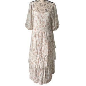 Kings Road | Dresses | Kings Road Womens Maxi Dress Sz L White Eyelet Puffy  Sleeves Romantic | Poshmark